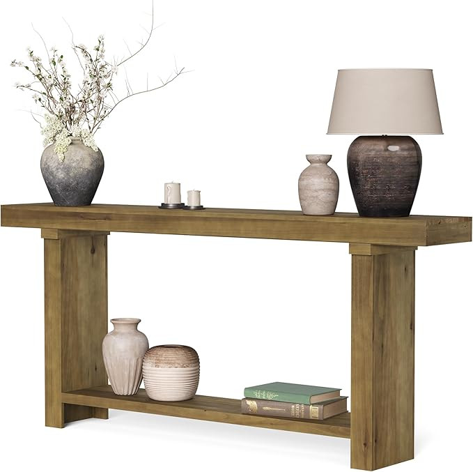 70.9-Inch Solid Wood Console Table for Entryway, Farmhosue Narrow Extra Long Sofa Table Behind Co... | Amazon (US)