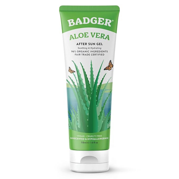 Badger Aloe Vera After Sun Gel - Fair Trade and Certified Organic Aloe Vera Gel, Cooling and Soot... | Amazon (US)