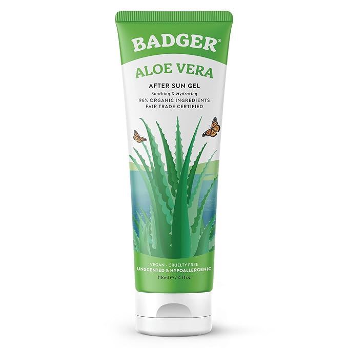 Badger Aloe Vera After Sun Gel - Fair Trade and Certified Organic Aloe Vera Gel, Cooling and Soot... | Amazon (US)