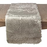 SARO LIFESTYLE Grey Faux Fur Table Runner-15 x90 Oblong, 15" x 90 | Amazon (US)