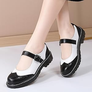 XMM Mary Jane Shoes Women Mary Janes Flats Ladies Oxford Shoes for Women Comfort Leather Round To... | Amazon (US)