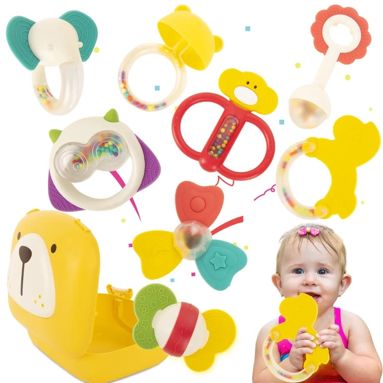 9 Pcs Baby Rattle Toys Set,Teether Teething Toys, Newborn Gifts, Baby Toys Infant Toys for 0 1 2 ... | Walmart (US)