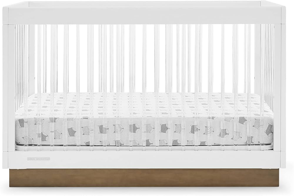 Delta Children James Acrylic 4-in-1 Convertible Crib - Greenguard Gold Certified, Bianca White/Ac... | Amazon (US)