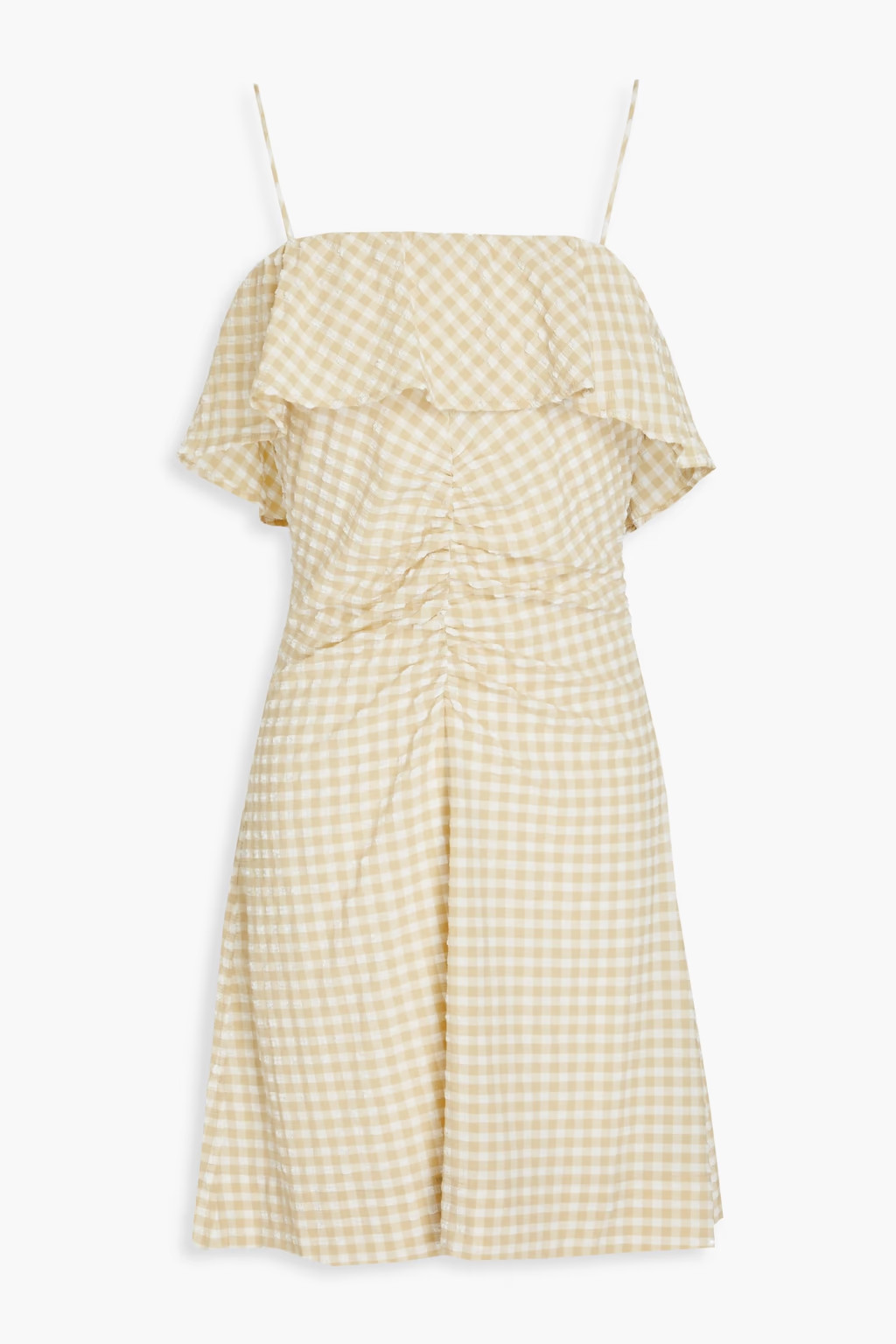 Minikleid aus Seersucker mit Gingham-Karo und Raffungen | The Outnet (UK and Europe)