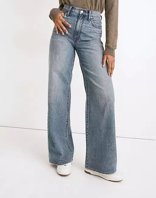 Madewell super wide leg jeans in mid wash | ASOS | ASOS (Global)