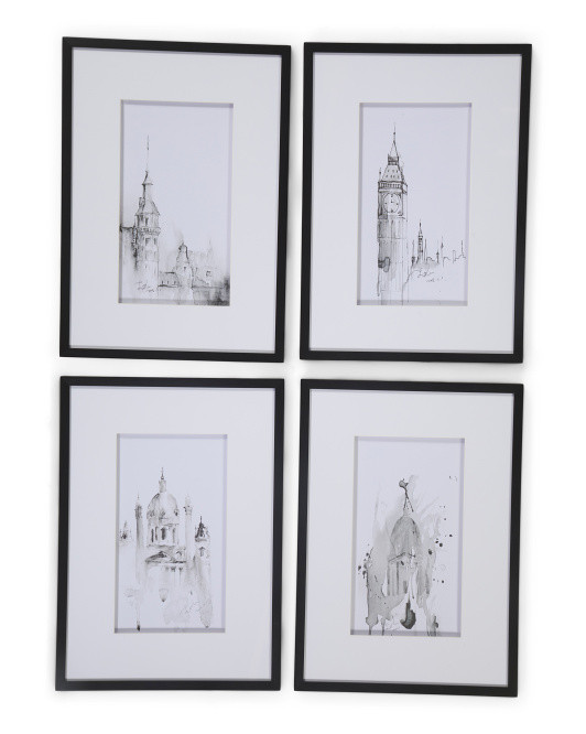 Set Of 4 20x28 Architecture Wall Art Prints | Pillows & Decor | Marshalls | Marshalls