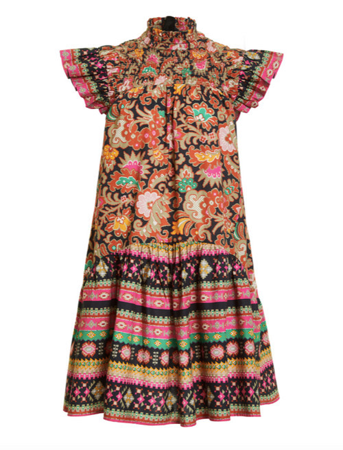 Love the Label Viola Dress, Casablanca Black Print | MONKEES OF THE VILLAGE