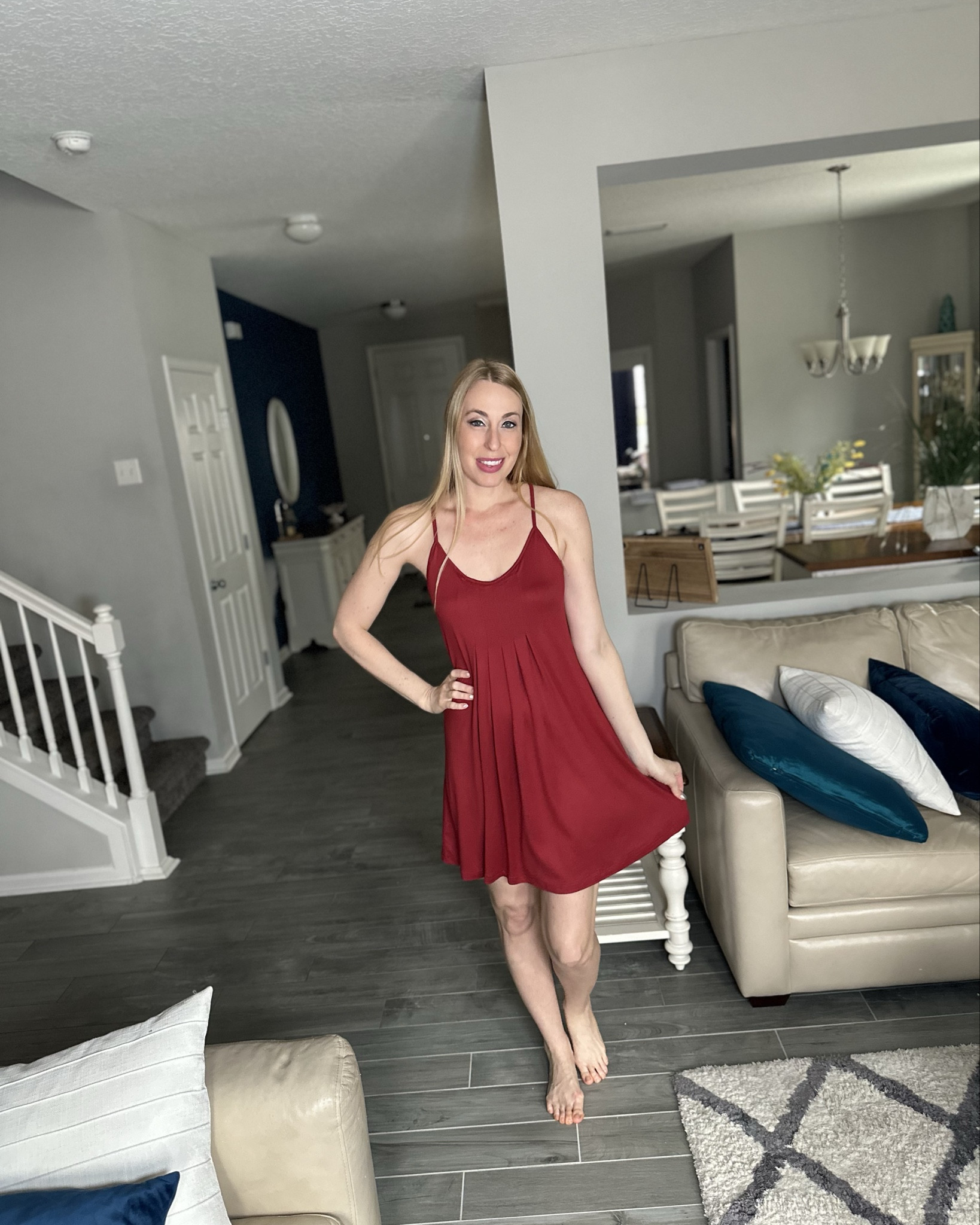 Red wine sleeveless sleep dress 
❤️ this is so cute for Valentine’s Day and it comes with a pack of two 
❤️  it is very soft, loose fit, very stretchy and they do fit true to size 
❤️ I am wearing size small


#LTKFindsUnder100 #LTKStyleTip #LTKFindsUnder50