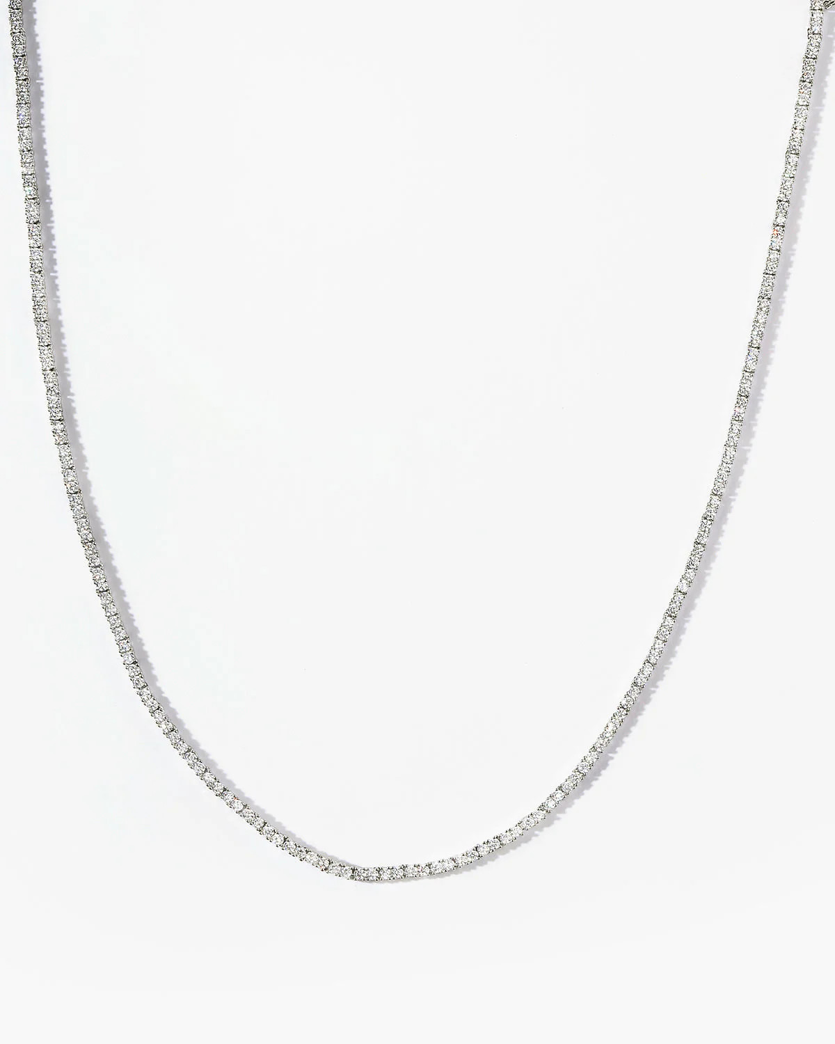 Baby Heiress Tennis Necklace - Silver|White Diamondettes | Melinda Maria Jewelry