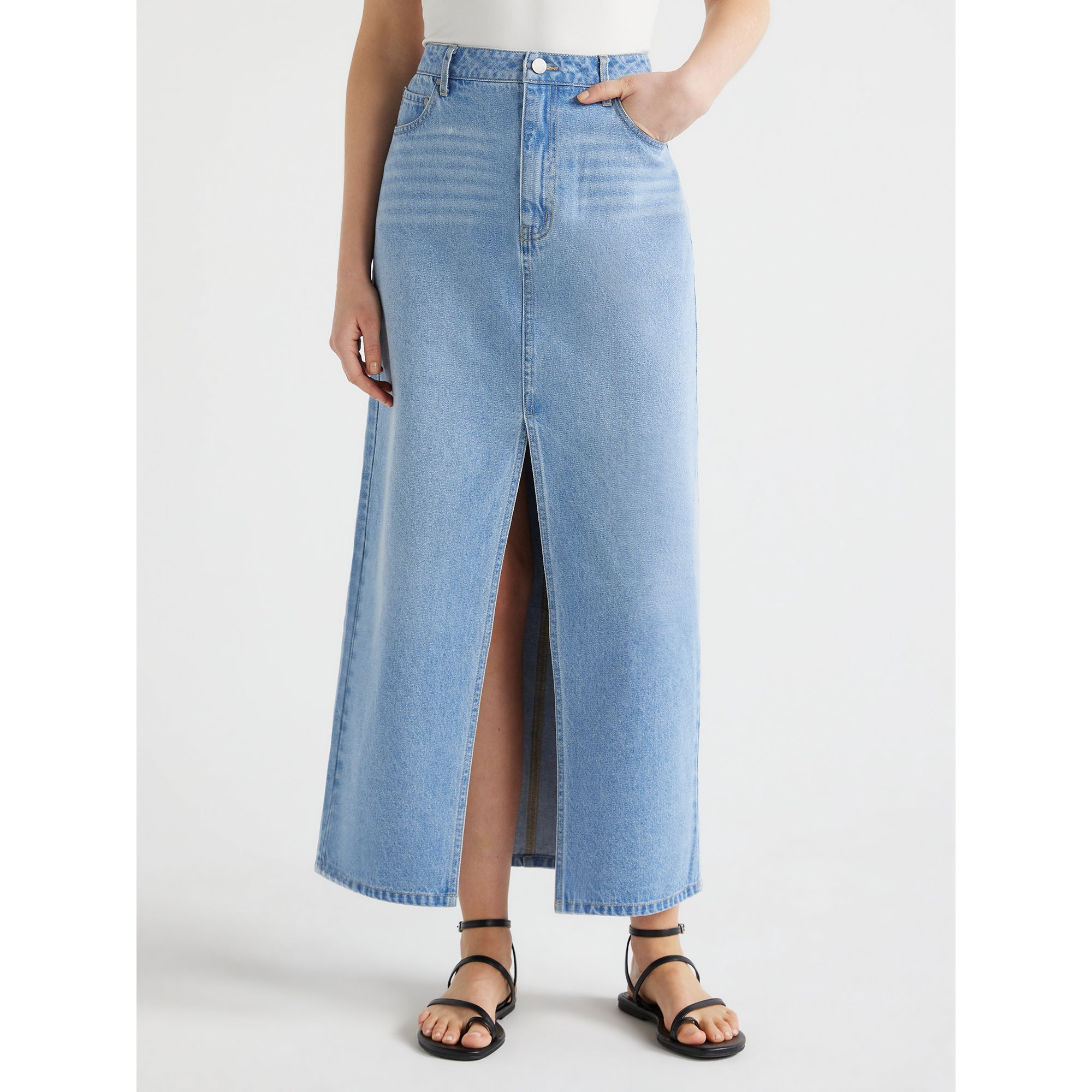 Scoop Women's Maxi Jean Skirt, Sizes 0-18 - Walmart.com | Walmart (US)