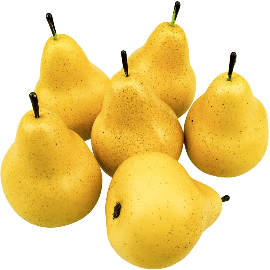 Artificial Pears 6pcs Lifelike Fake Fruit Foam Faux Home Kitchen Ornament Photography Props Displ... | Amazon (US)