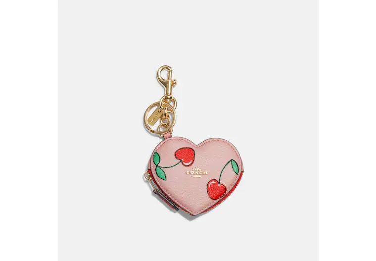 Heart Pouch With Heart Cherry Print | Coach Outlet