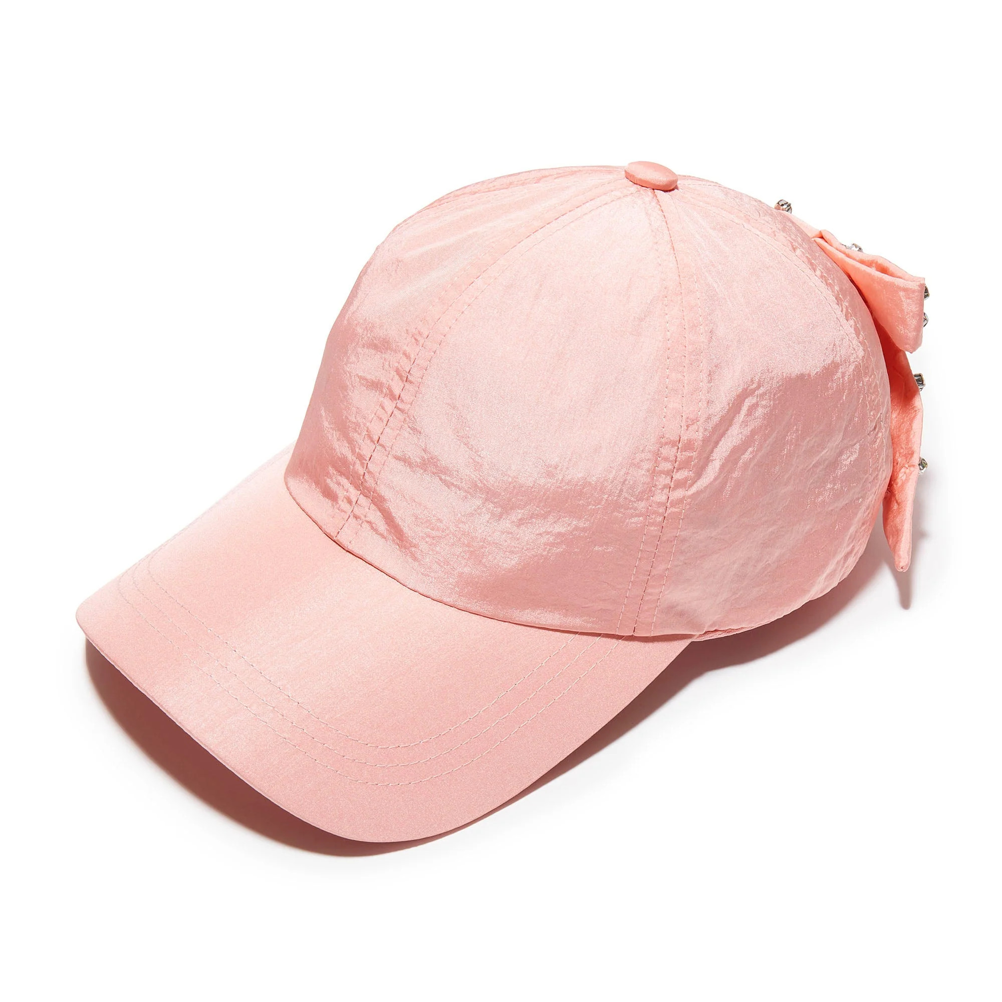 APRICOT BOW EMBELLISHED NYLON BASEBALL CAP | LELE SADOUGHI