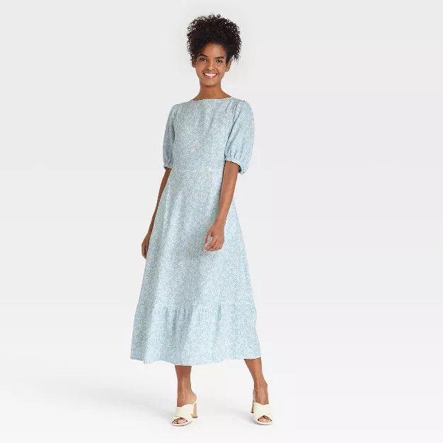 Women's Bishop Elbow Sleeve Tie-Back Dress - Who What Wear™ | Target