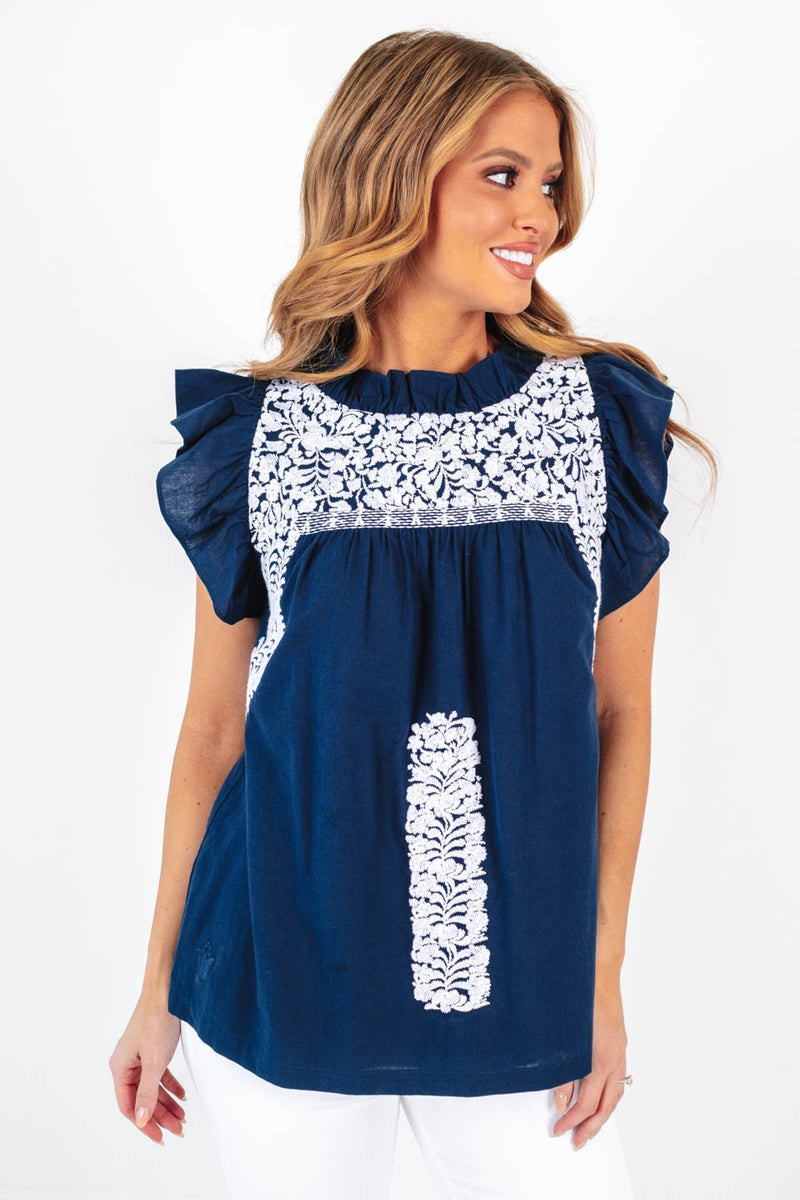 The Bridger Top - Navy | The Impeccable Pig