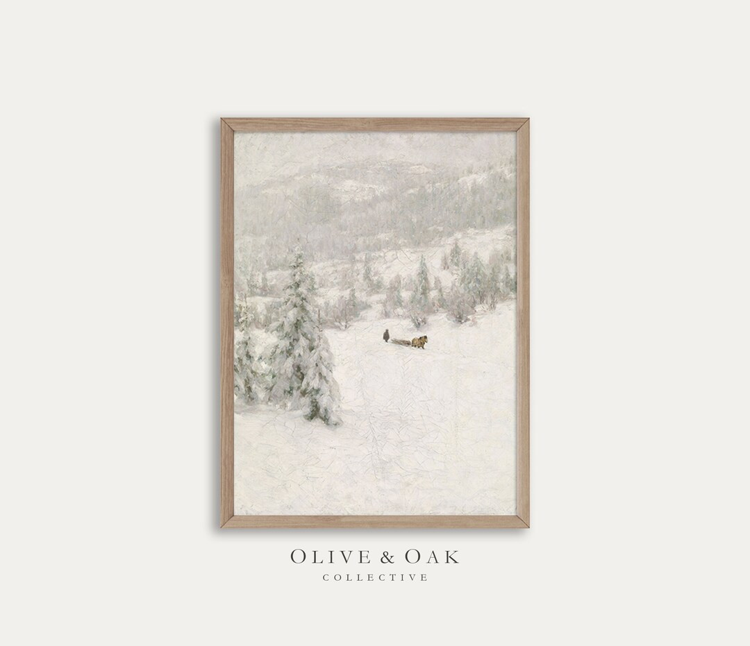 Vintage Winter Wall Art / Country Snow Landscape Wall Decor / - Etsy | Etsy (US)