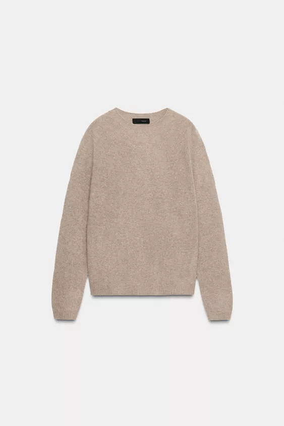 WOOL AND CASHMERE LONG SLEEVE SWEATER | Zara US