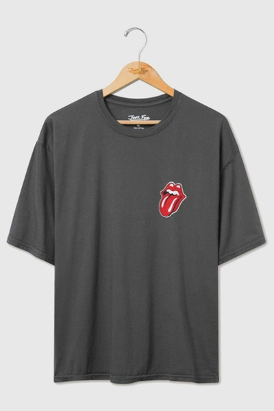 Junk Food The Rolling Stones UK Flag Oversized Tee in Black, Men's at Urban Outfitters | Urban Outfitters (US and RoW)