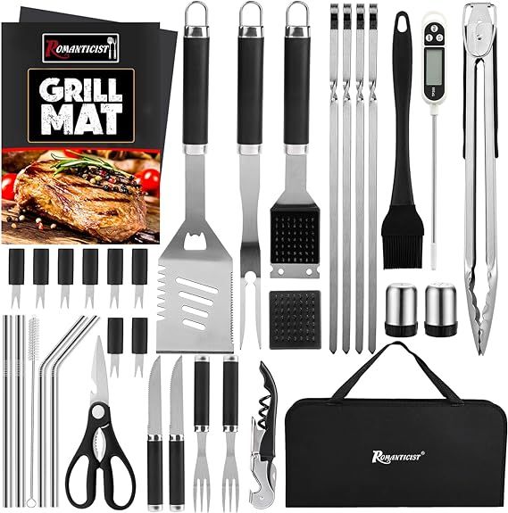 ROMANTICIST 35PCS Barbecue Tool Set with Storage Bag - Portable Grill Tool Kit - Professional BBQ... | Amazon (US)