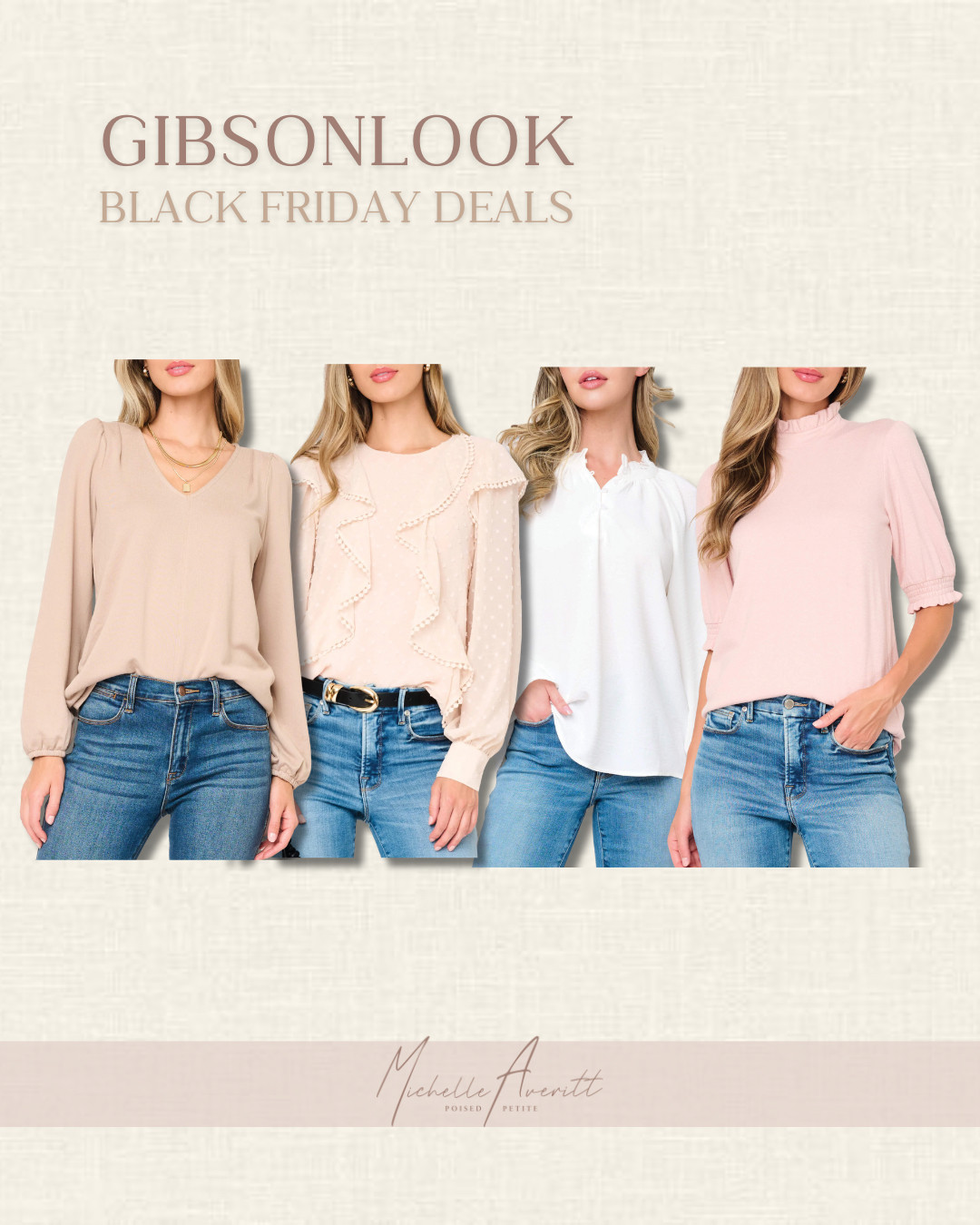 Black Friday starts TODAY for Gibson Look! Enjoy 50% off select blouses

Use code MICHELLE20 for 20% all other items site wide.

petite fashion, petite style, Black Friday deals, early Black Friday, holiday sales 

 #LTKCyberWeek #LTKOver40 #LTKSaleAlert