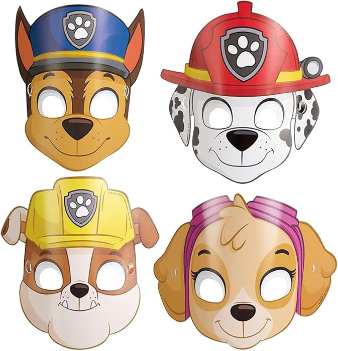 Assorted Paw Patrol Party Paper Masks (Pack Of 8) - Durable & Fun Party Favors & Gifts For Kids, ... | Amazon (US)