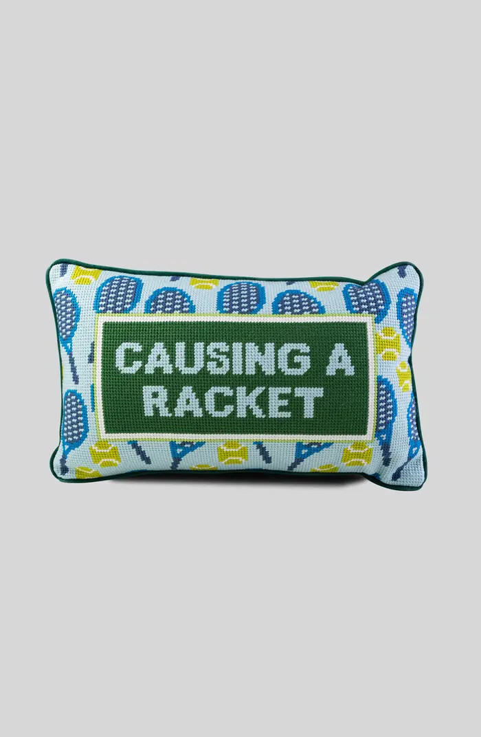 Causing A Racket Needlepoint Pillow | Nordstrom