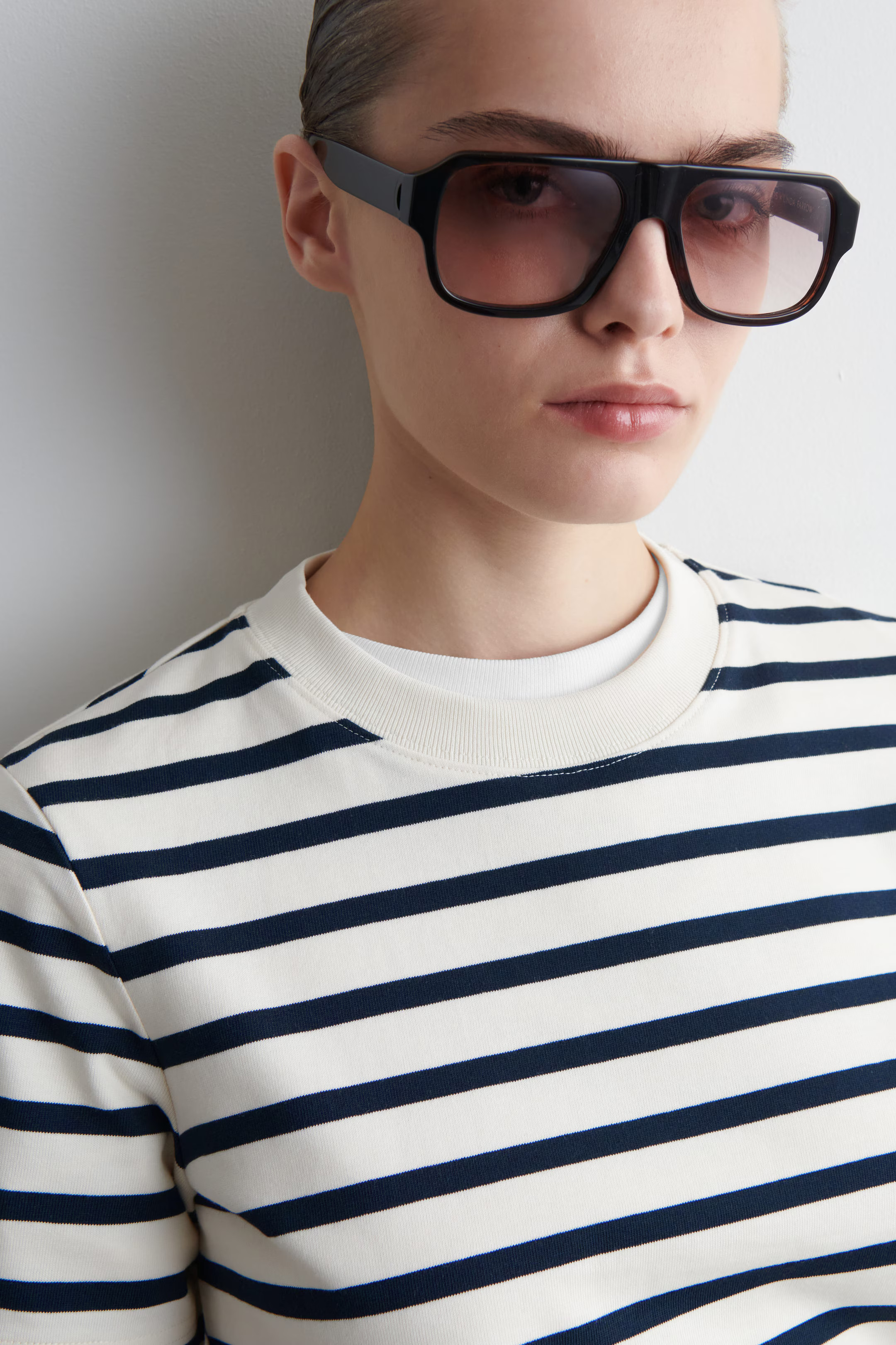CLEAN CUT REGULAR T-SHIRT - NAVY / WHITE / STRIPED | COS US | COS (US)