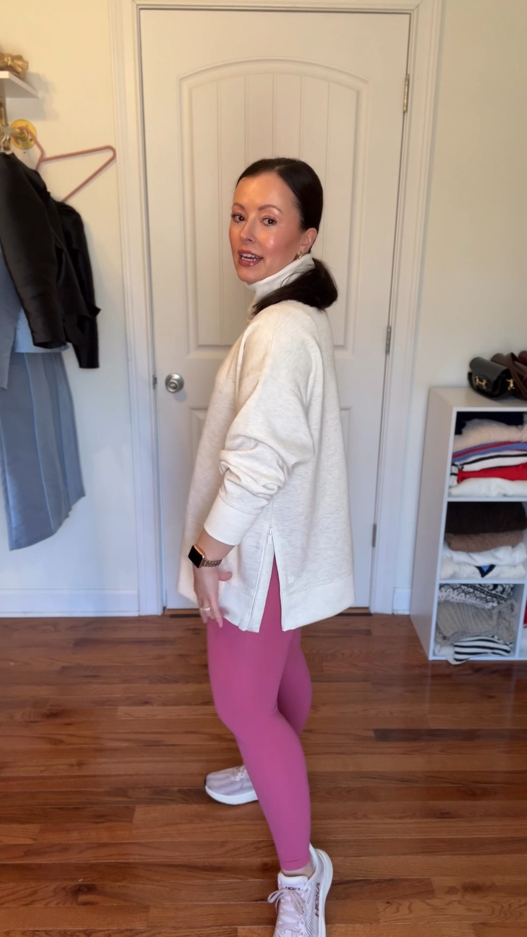 Spring activewear from Target
Mock neck funnel neck pullover that’s buttery soft (I’m in S / fit is oversized)
Berry pink mauve high waisted leggings - Small

#LTKActive #LTKootd #LTKgrwm