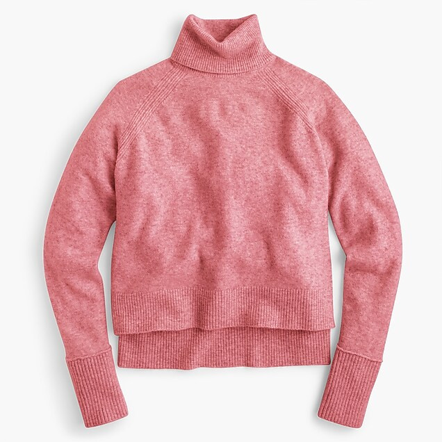 Turtleneck sweater with side slits in supersoft yarn | J. Crew US