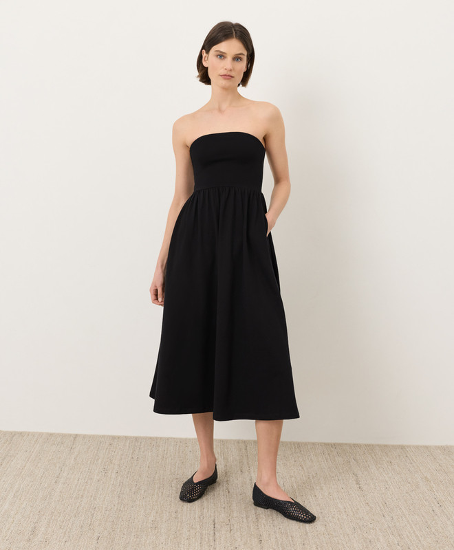 Women’s Fit & Flare Strapless Dress made with Organic Cotton | Pact | Pact Apparel