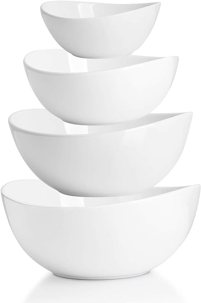 Sweese 105.401 Porcelain Bowls 10-18-28-42 Ounce Various Size Bowl Set for Serving - Set of 4, Wh... | Amazon (US)
