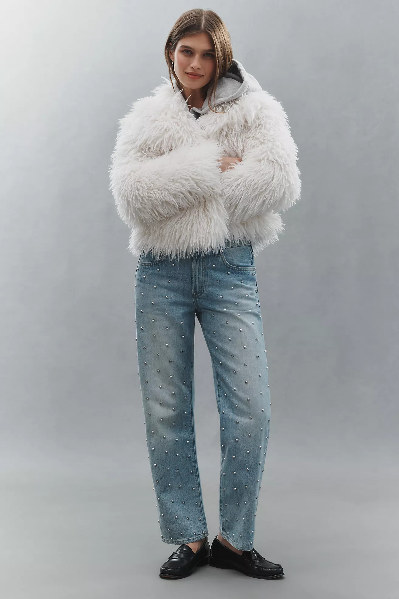 Pistola Lexi Mid-Rise Bowed Straight-Leg Jeans | Anthropologie (US)