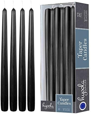 12 Pack Tall Taper Candles - 10 Inch Black Dripless, Unscented Dinner Candle - Paraffin Wax with ... | Amazon (US)