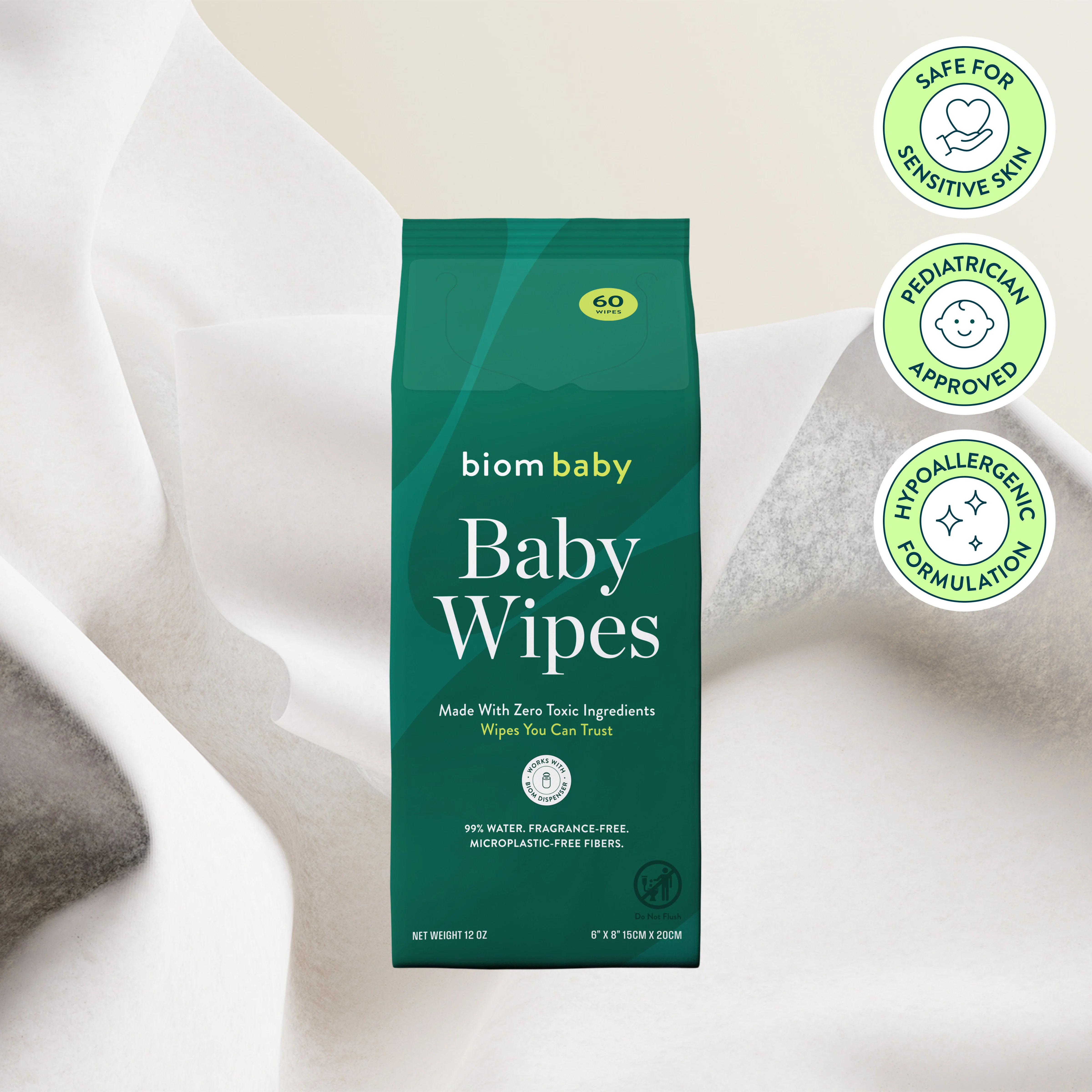Baby Wipes - Fragrance Free / 12-Pack | Biom