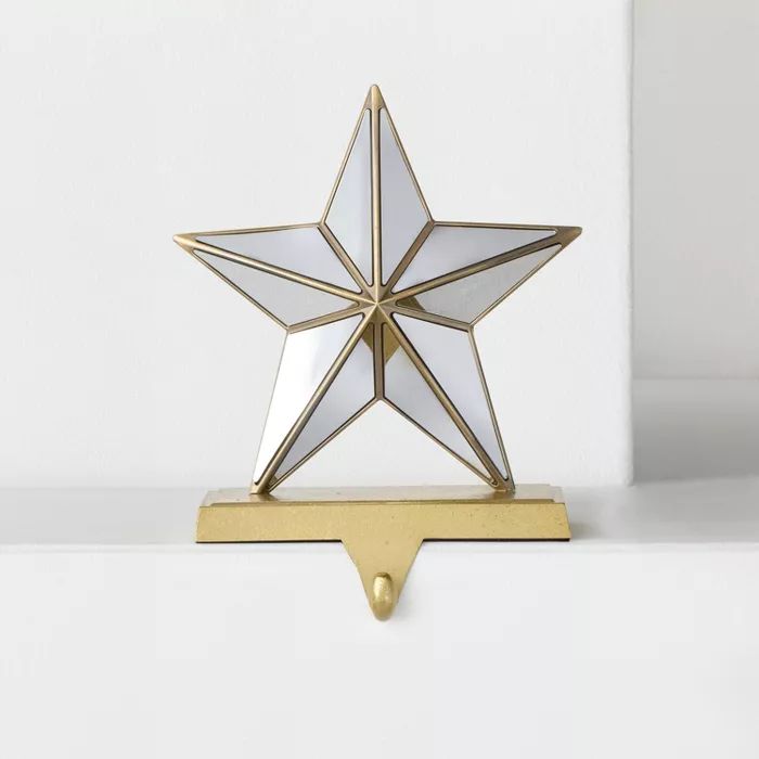 Mirrored Star Christmas Stocking Holder with Gold Base - Wondershop&#8482; | Target