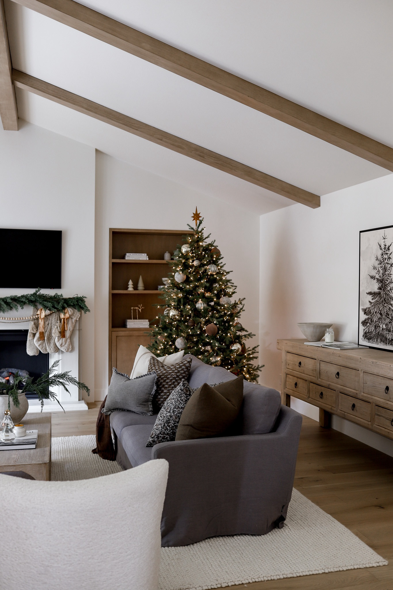 Shop our holiday living room! I linked similar ornaments - I’ve collected mine through the years so not all are available! 

#LTKHoliday #LTKHome #LTKSeasonal