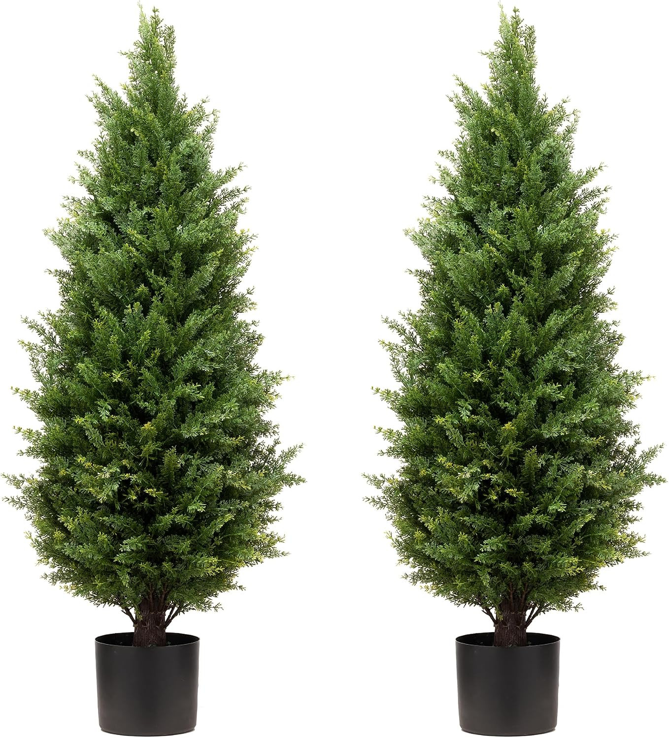 ECOLVANT Two 3ft Artificial Topiary Trees UV Resistant Bushes Potted Plants Artificial Cedar Tree Artificial Shrubs Tree for Indoor Outdoor | Amazon (US)