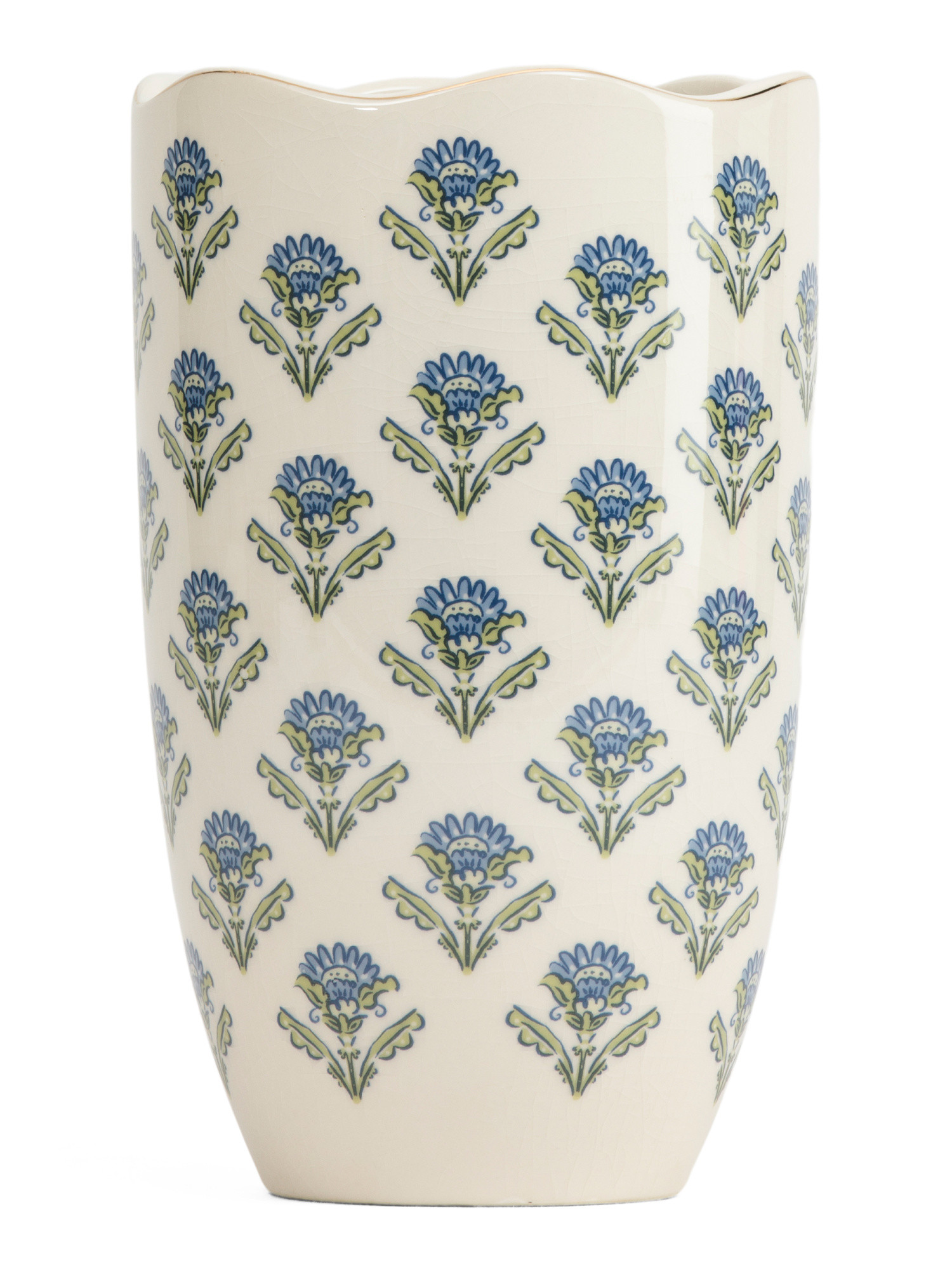 6x9.5in Metallic Accented Ceramic Decorative Vase | TJ Maxx
