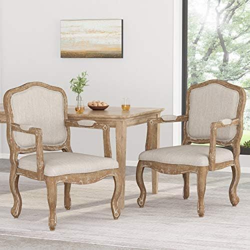 Christopher Knight Home Andrea Dining Chair Sets, Beige + Natural | Amazon (US)