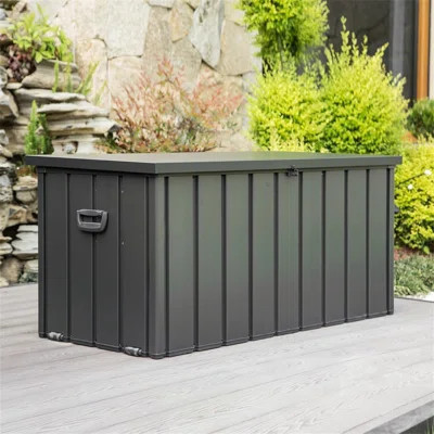 Creationstry Waterproof Outdoor Lockable Storage Deck Box,Large Patio Storage Bin with Throw Pillows | Wayfair North America