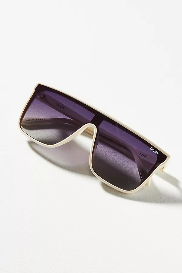 Quay Nightfall Sunglasses By Quay in White | Anthropologie (US)
