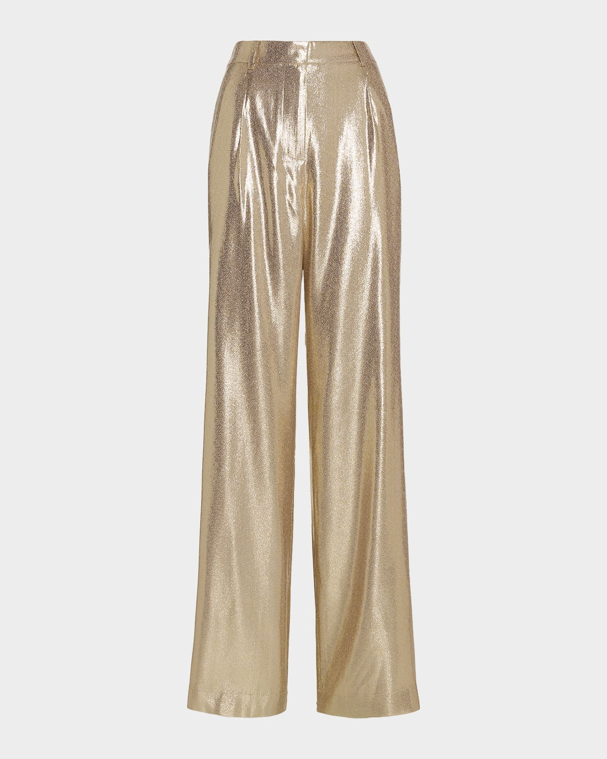 Izzy Silk Lame Wide-Leg Pants | Neiman Marcus