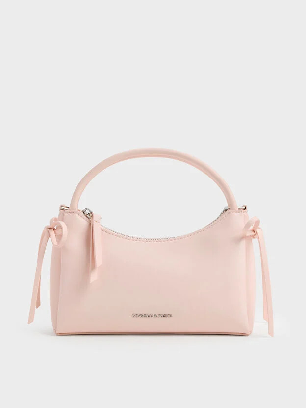 Soft Pink Hazel Bow Top Handle Bag | CHARLES & KEITH | Charles & Keith US