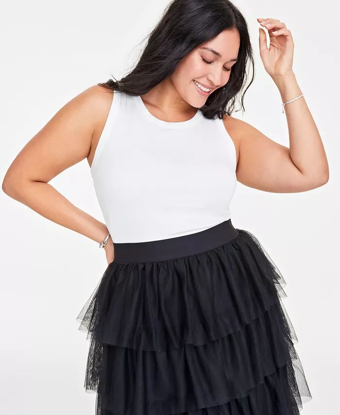 On 34th Plus Size Solid Ribbed Tank Top, Created for Macy's - Macy's | Macy's
