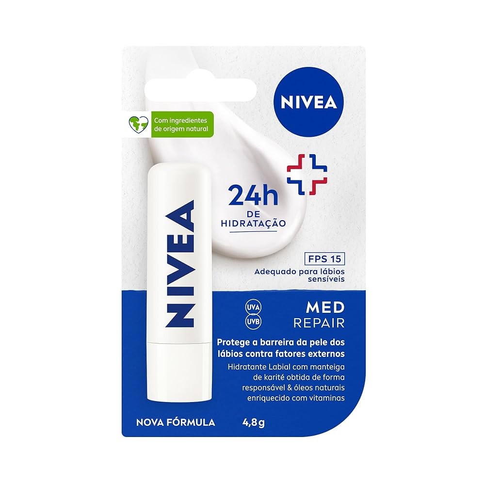 NIVEA Protetor Labial Med Repair FPS15 4,8g - Hidrata e regenera os lábios ressecados e machucad... | Amazon (BR)