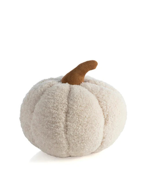 Shiraleah Small Sherpa Pumpkin Pillow, Ivory | Shiraleah