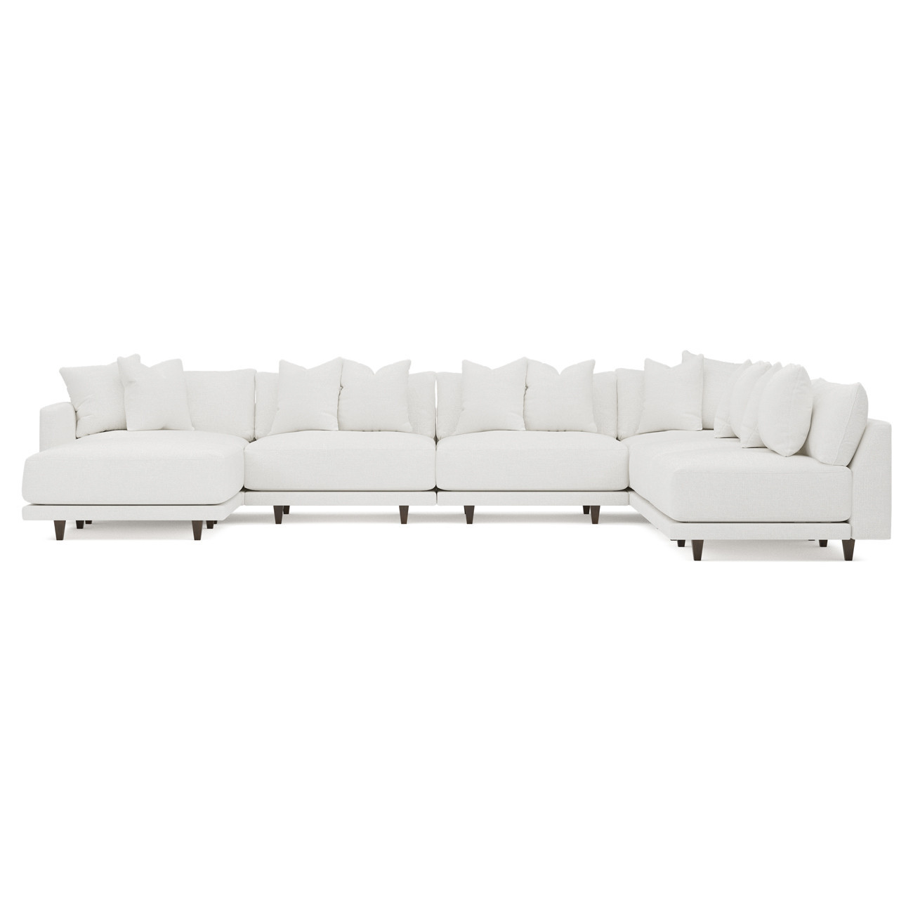 Toulouse Swan Performance Modular 7-Piece Corner Sectional With Ottoman - Left End - 171 | Kathy Kuo Home
