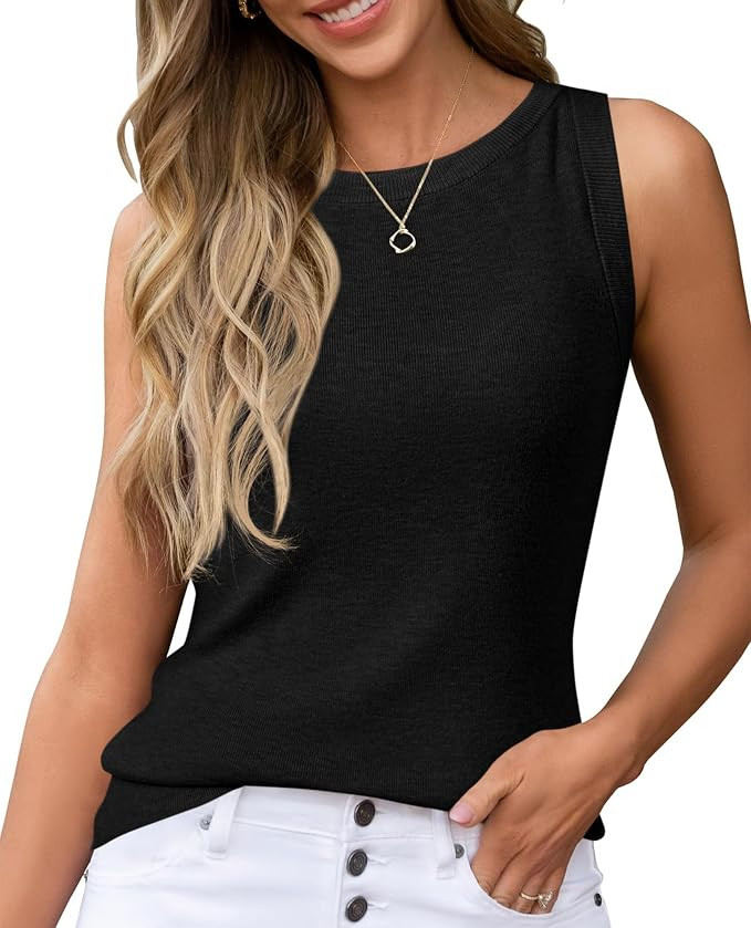 PRETTYGARDEN Tank Top for Women 2026 Summer Sleeveless Business Casual Sweater Tops Spring Work S... | Amazon (US)