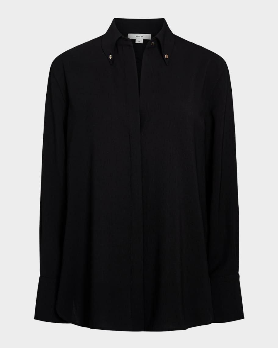Vince Jewel-Embellished Button-Down Shirt | Neiman Marcus