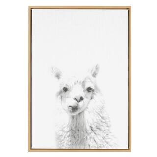 Kate and Laurel 33 in. x 23 in. "Alpaca Portrait" by Tai Prints Framed Canvas Wall Art 212635 - T... | The Home Depot